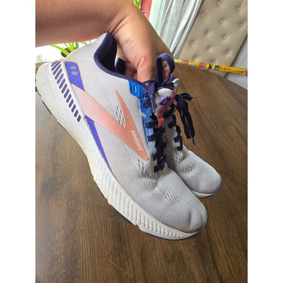 Brooks Launch GTS 8 1203461B520 Running Shoes Woman Sz 6.5 Gray Purple - Picture 15 of 16